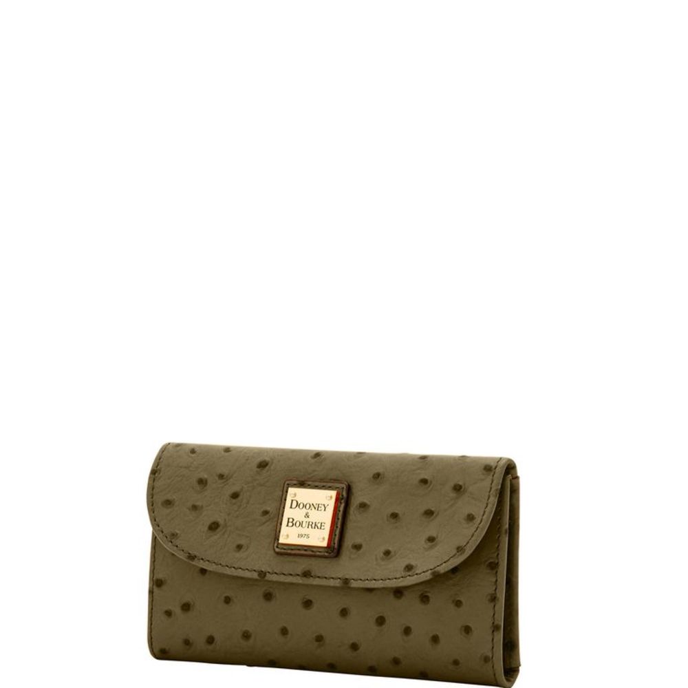 Dooney & Bourke Ostrich Continental Clutch Wallet - Olive - Picture 2 of 4